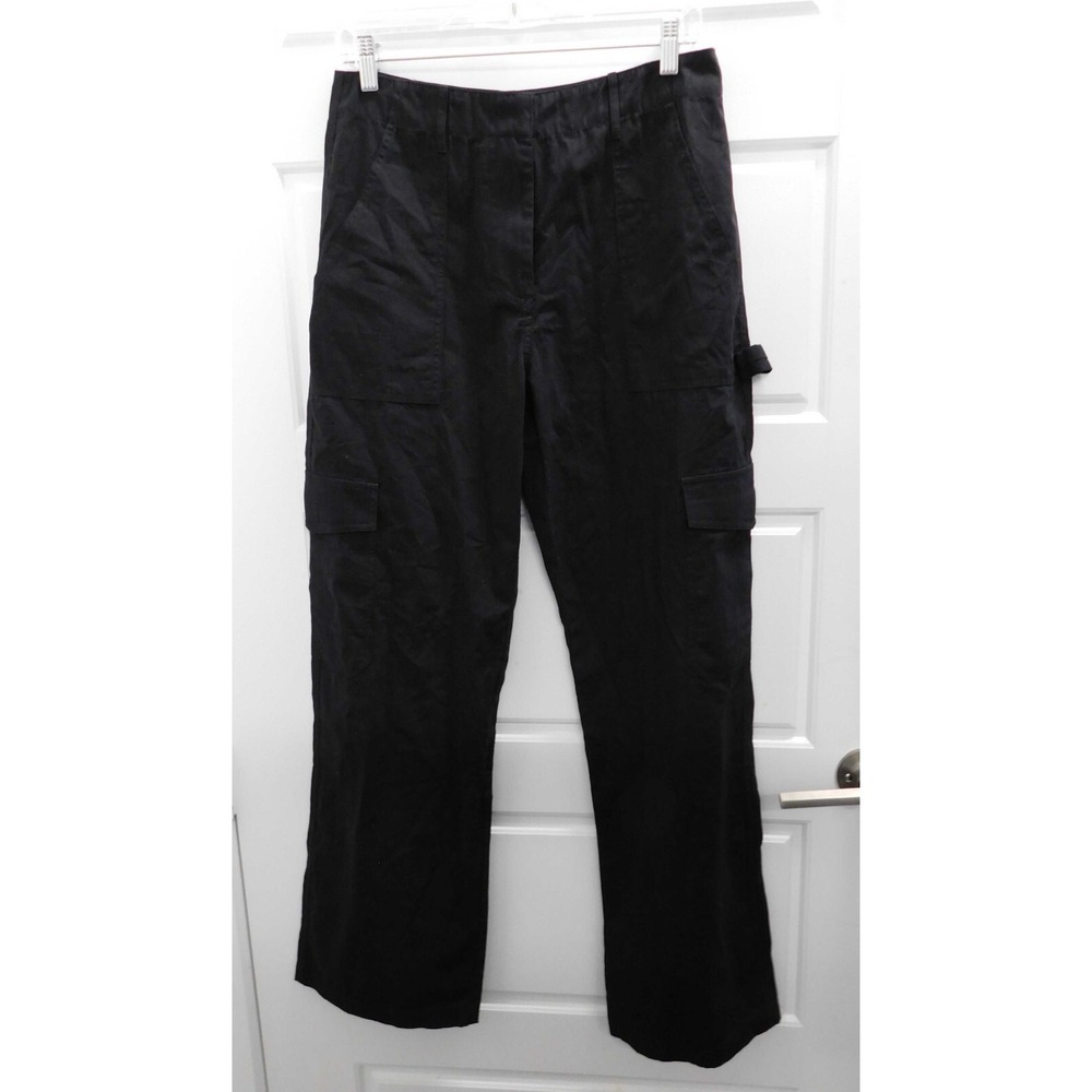 New White Fox Boutique Know Your Worth Cargo Pants Black Y2K Wide Leg Pant sz M